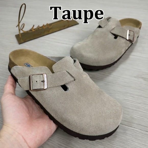 Birkenstock Taupe Suede Men\'s Sandals